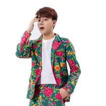 Village girl big flower cloth clothes female flower ethnic suit vest suit suit autumn and winter wear best man married red men and women