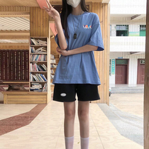 Pure Cotton Black Sports Shorts Women Summer Bf Wind Thin style Slim Loose High Waist 50% Pants Straight Barrel Taste Students