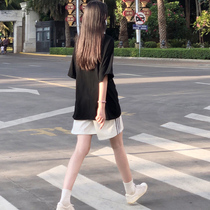 Striped Sports Shorts Women Summer Loose Casual Pure Cotton 50% Pants Straight Cylinder Port Taste A Character Broadleg Bf Windins Tide