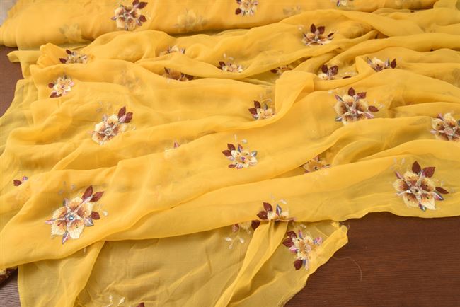 Ưu đãi đặc biệt lụa 79 mềm thêu đầy đủ vải lụa georgette rộng 1,1 mét và đầy đủ chất liệu nhân dân tệ một mét - Vải vải tự làm