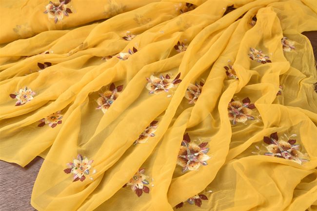 Ưu đãi đặc biệt lụa 79 mềm thêu đầy đủ vải lụa georgette rộng 1,1 mét và đầy đủ chất liệu nhân dân tệ một mét - Vải vải tự làm
