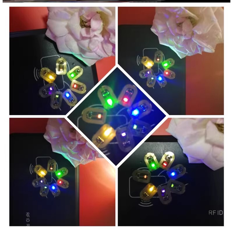 Nfc Luminous Nail Stickers, Nail Art Stickers, Led Flashing Nail Stickers, Red, Orange, Yellow, Green, Cyan, Blue, Purple, Chip Nail Stickers