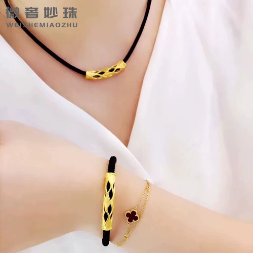 Золотой браслет, изогнутая трубка, ручка, комплект, золотое ожерелье, 3D