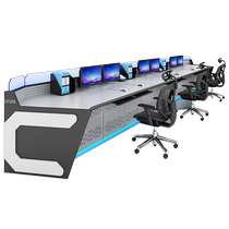 Operation desk monitoring desk monitoring room console command center dispatch center workbench monitoring table monitoring platform curved modern high-end atmospheric alarm reception desk cabinet