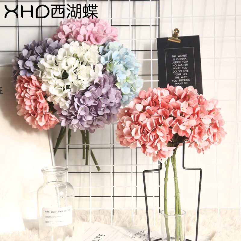Single-branch embroidered ball flower simulation flower fake flower bouquet swing piece home living room table decoration decoration flower wedding hand holding flower