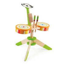 German Hape mini drum set 3-6 years old baby early melody wooden educational toys for boys and girls