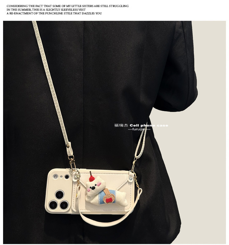 董白樱桃小熊卡包适用苹果16promax手机壳iPhone1 - Detail image 3