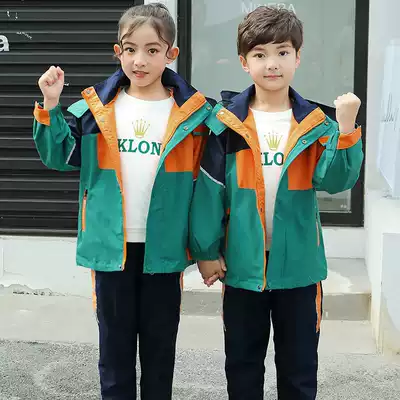 Kindergarten spring and autumn clothing new stormtrooper suit windproof and rainproof primary and secondary school students school uniform Children's sportswear suit