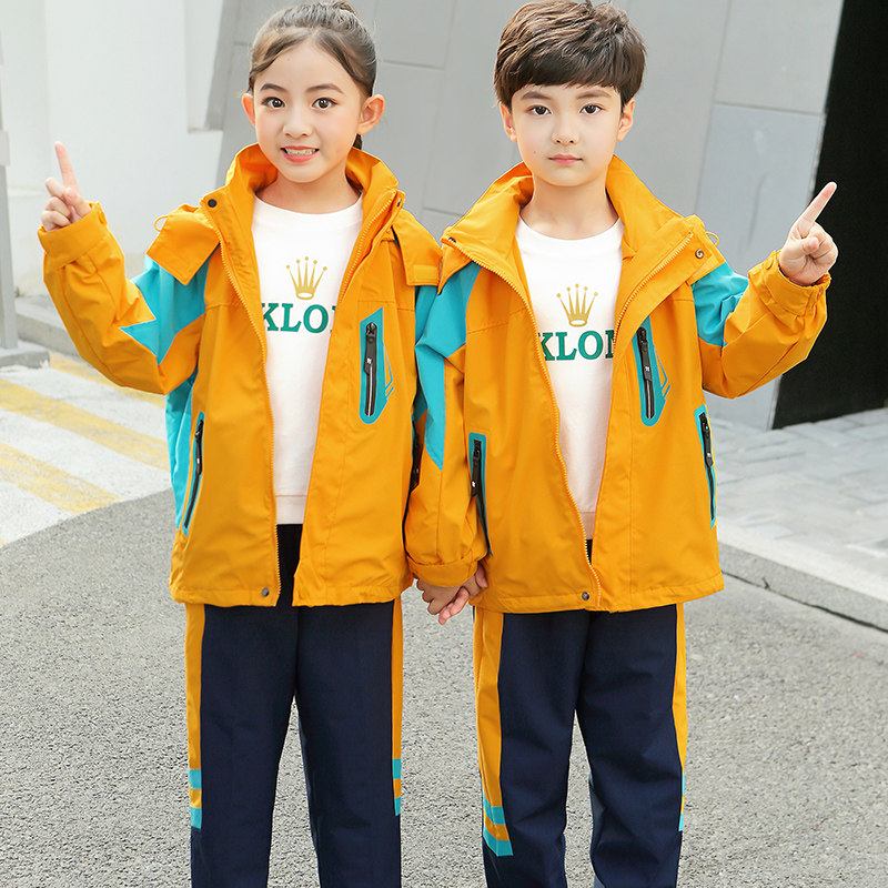 Kindergarten Spring Autumn Clothing New Submachine Clothes Suit Windproof Rain-Proof Primary And Middle School Students School Uniforms Children Sportswear Suit