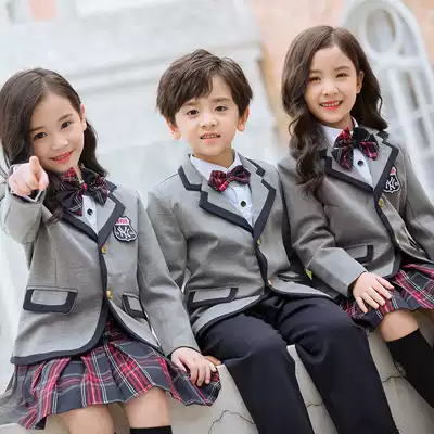 British style Primary School uniforms kindergarten uniforms spring and autumn costumes Academy style class uniforms Primary School students three sets