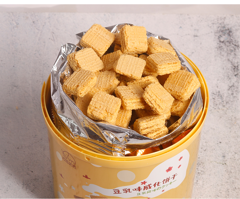 法思觅语 豆乳威化饼干 300g/桶 图4