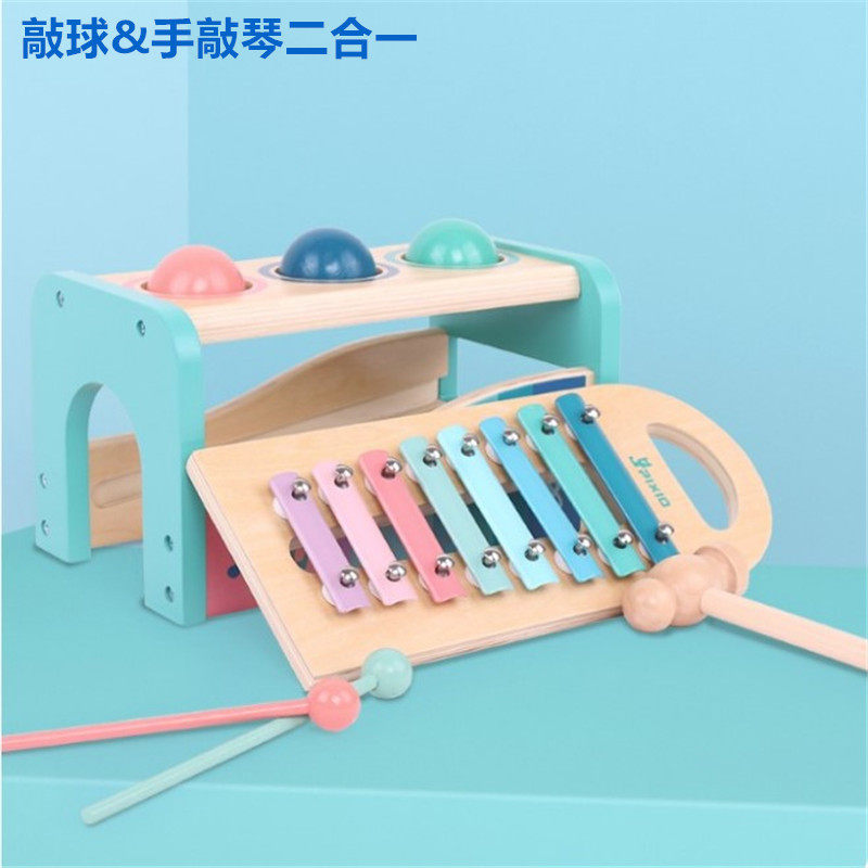 Mingta wooden knocking table 1 year old 2 year old kindergarten music enlightenment wooden hand knock piano baby educational knock toy