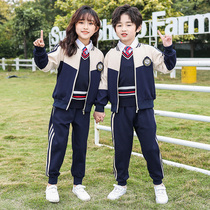 Primary school students spring school uniforms Yinglun Wind suit Kindergarten Garden clothes Spring and autumn clothes Childrens class Two sets to play out