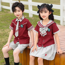 Kindergarten Garden clothes Summer clothes Inn College Wind Primary school uniforms Children Graduation photos Summer banswear suit Short sleeves