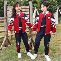 Childrens class clothes suit Spring primary and middle school uniforms Yinglun Wind Two sets Kindergarten Garden Clothes shirts Three sets