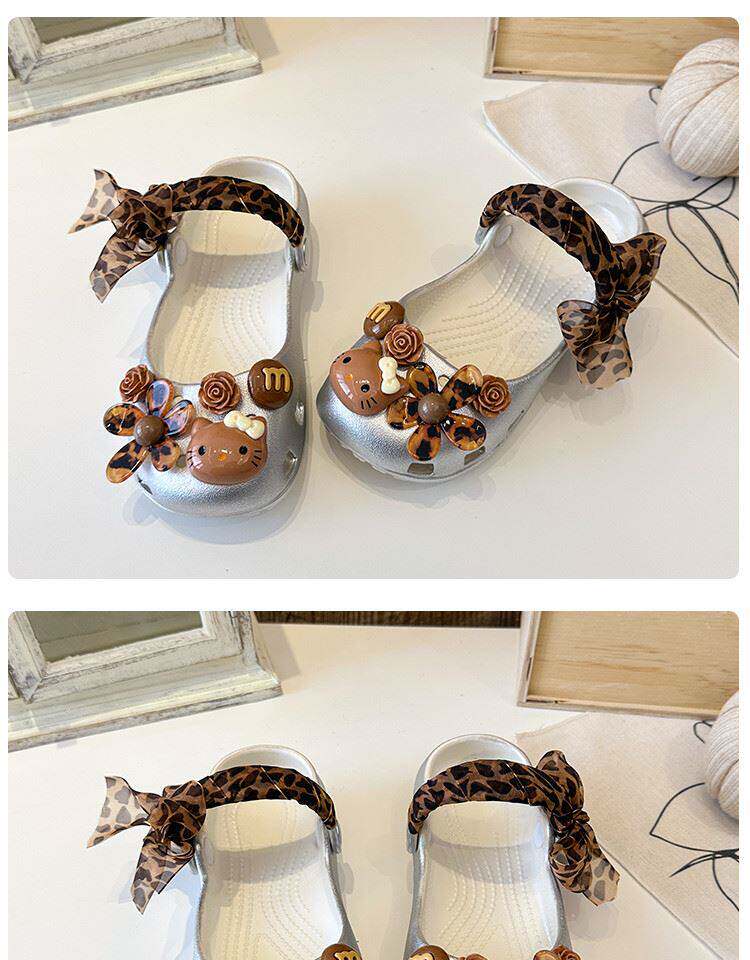 Official Brand Girls' Clogs Kt Cat 2026 Summer Children's Ballet Shoes Girls' Sandals Soft-Soled Beach Shoes — 17