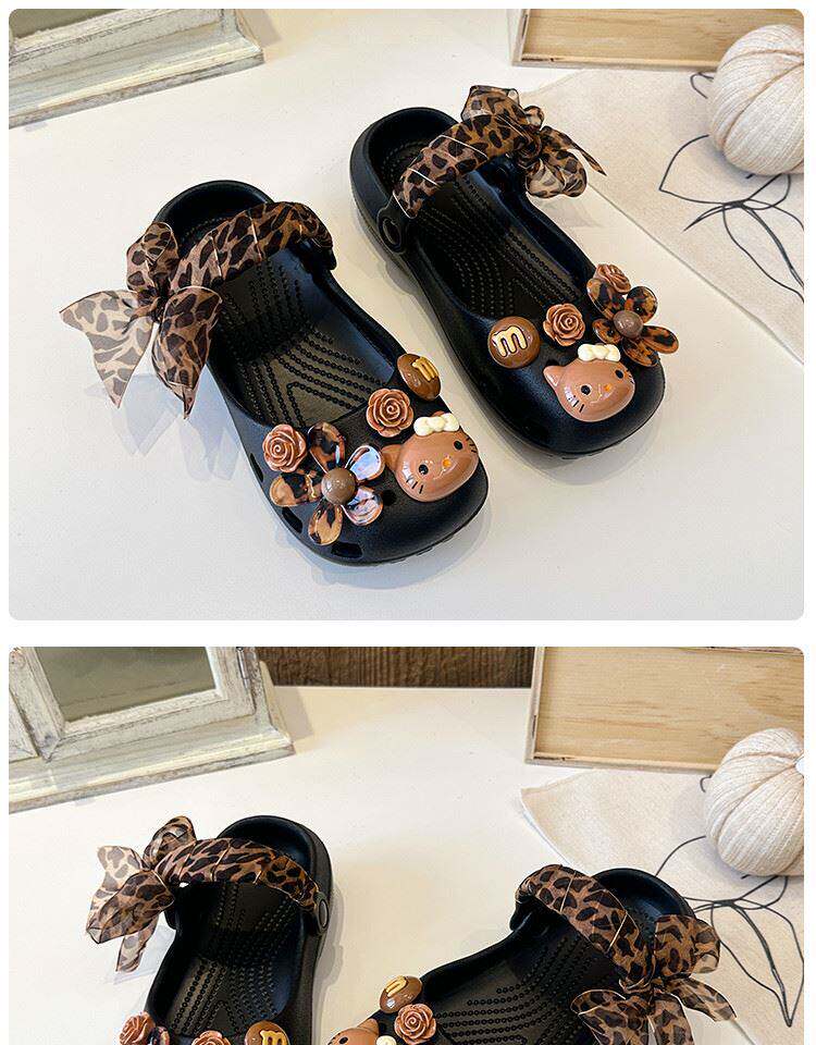 Official Brand Girls' Clogs Kt Cat 2026 Summer Children's Ballet Shoes Girls' Sandals Soft-Soled Beach Shoes — 11