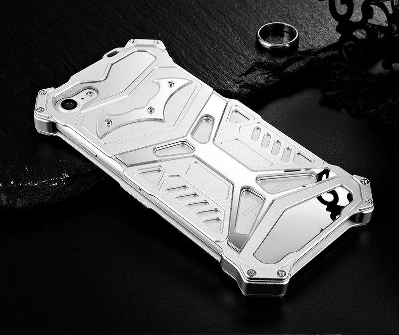 Crescent Knife Batman Stainless Steel Mirror Shockproof Aluminum Metal Case Cover for Apple iPhone 7 Plus & iPhone 7