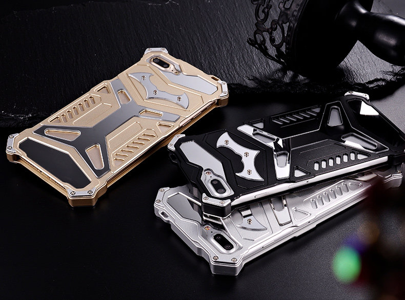 Crescent Knife Batman Stainless Steel Mirror Shockproof Aluminum Metal Case Cover for Apple iPhone 7 Plus & iPhone 7