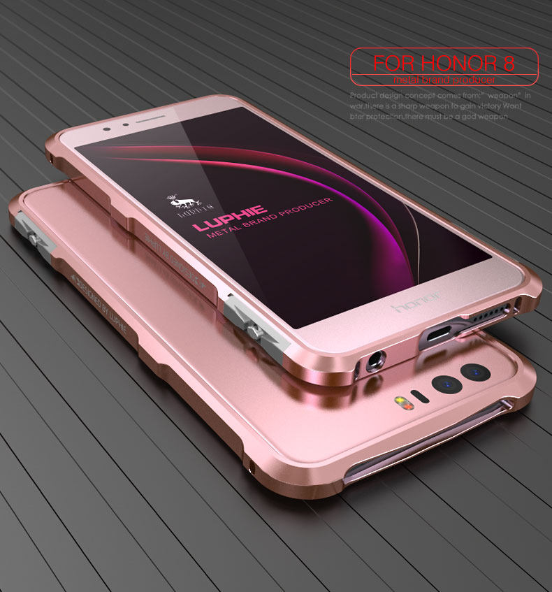Luphie Halberd Rotary Snap Slim Light Aluminum Bumper Metal Shell Case for Huawei Honor 8