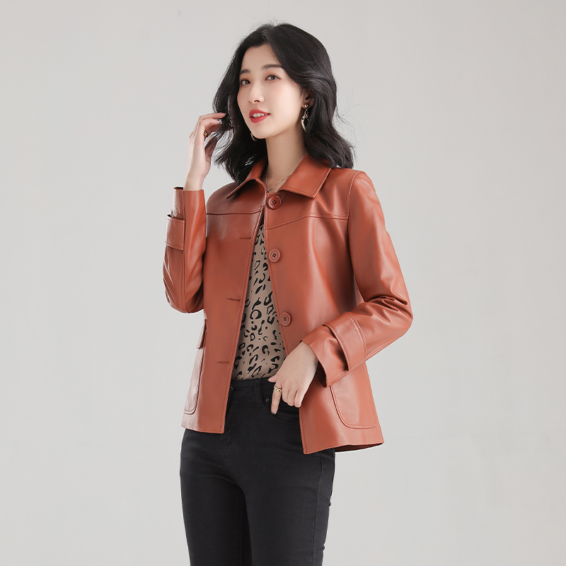 phụ nữ da 2020 mùa xuân và mùa thu cừu mới áo khoác da Hàn Quốc phiên bản của thường ngắn lỏng hiển thị mỏng áo khoác nhỏ