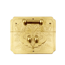 Chinese mahogany jewelry box pure brass box buckle kit retro small wooden box copper hinge camphor wood box calligraphy and painting storage box