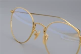 Японский золотой шелковой край вырезал маленькие литературные очки круглый ультра -светлый чистый титановый ретро -каркас мужчина и женщины прилив тонкую форму лица