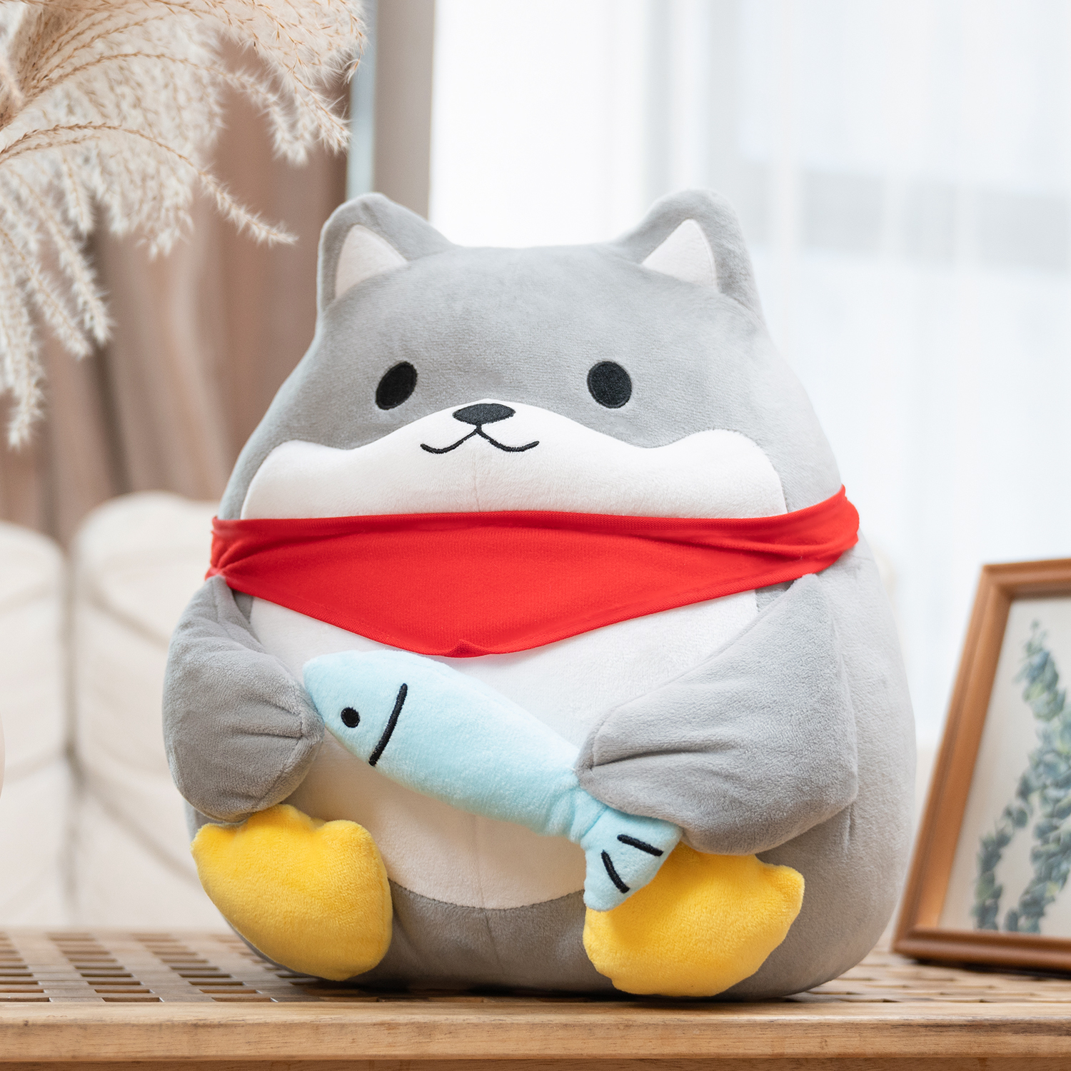 Touching fish prohibits Mrquin touching fish paparazzi head toy plush cute gift doll creative doll giver