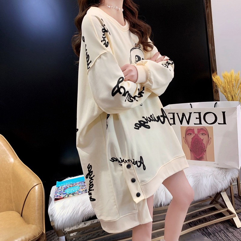 Plus Size Women's Clothing 150kg Thin Sweatshirt for Women 20256 New Spring and Autumn Mid-Length Style That Covers the Belly, Stylish Top Jacket