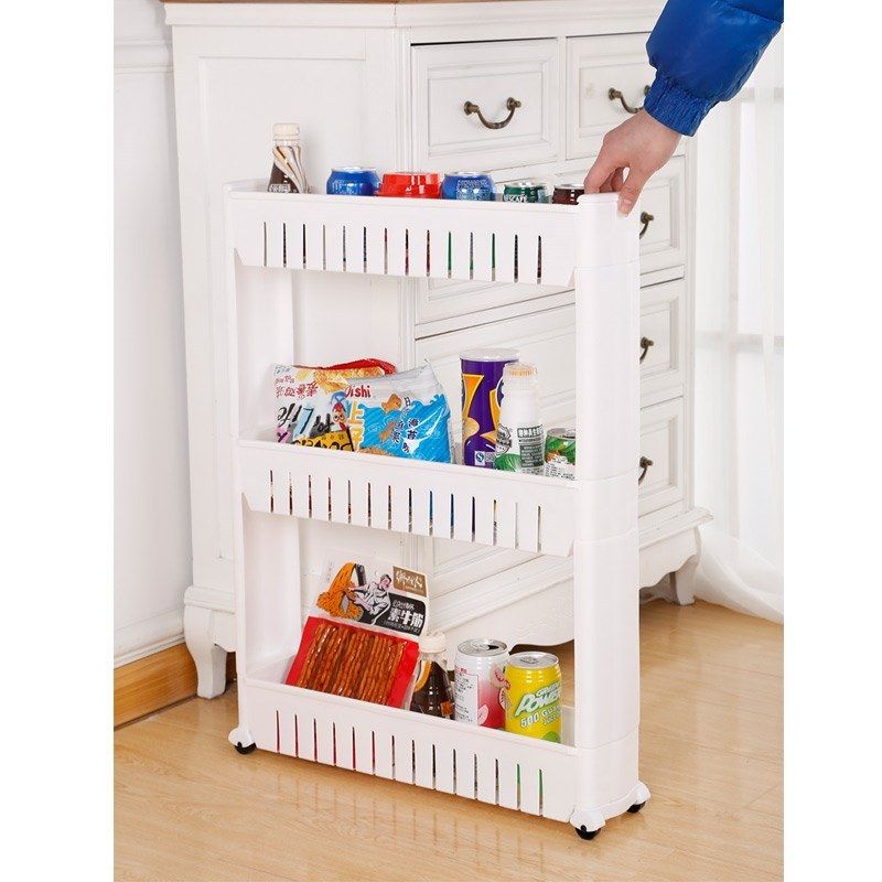 Drawer-type crevice storage cabinet Drawer-type powder room storage cabinet Ultra-narrow kitchen crevice cabinet shelf