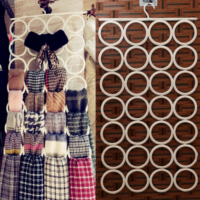 Multi-function hanging scarf rack Household storage artifact Tie silk scarf shelf Belt stockings hanger Ring ring hanger