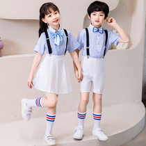 Six-one children's pupils chorus short ribbon host piano performance dress suits summer