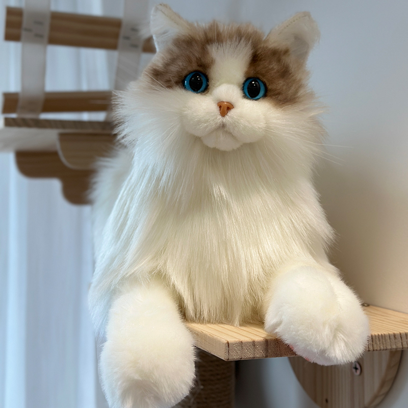 Simulated Cat Ragdoll Plush Toy, High-End Bionic Kitten Plush Toy, Companion Gift for Girls and Children's Birthday Gifts