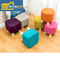 Small stool Household cloth low stool Cute bench Creative living room coffee table stool Sofa stool Household adult shoe stool