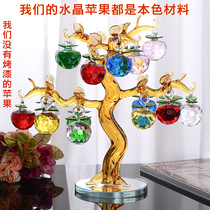 Crystal apple shaking money ingot tree decoration Living room TV cabinet entrance home decoration Wedding gift Opening gift