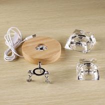 Crystal ball base bracket Light wood base Crystal base with lamp plug-in Crystal ball wood base bottom bracket