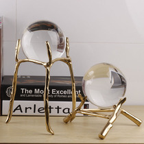Nordic new light luxury crystal ball study decoration Living room TV cabinet bookcase Office American wine cabinet Home