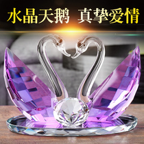 Crystal new swan gift for marriage Best friend newlywed creative practical personality romantic living room wine rack decoration