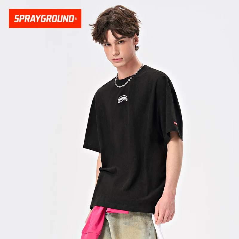 SprayGround Shark, летняя трендовая футболка с коротким рукавом, американский стиль