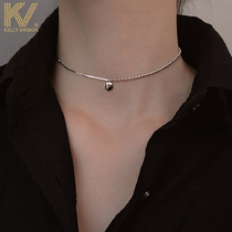  Lucky Doudou letter 925 sterling silver necklace female ins sweater chain simple temperament light luxury short clavicle chain necklace