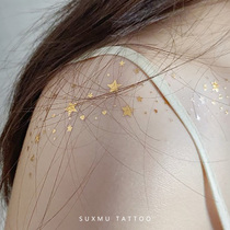 Su Xiaomu bronzing star clavicle tattoo neck neck long-lasting waterproof Net red female gold sticker