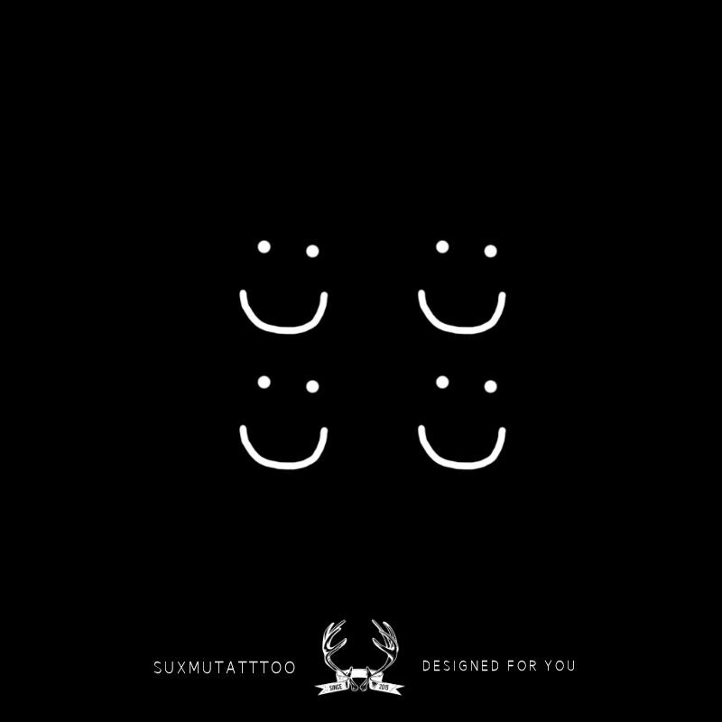 Su Xiaomu plant tattoo stickers simple smiley face finger juice herbal stickers semi-permanent durable waterproof female