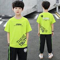 Boys summer clothing suit 2022 new children sports ocean air summer long pants Korean version boy short sleeve two sets of damp