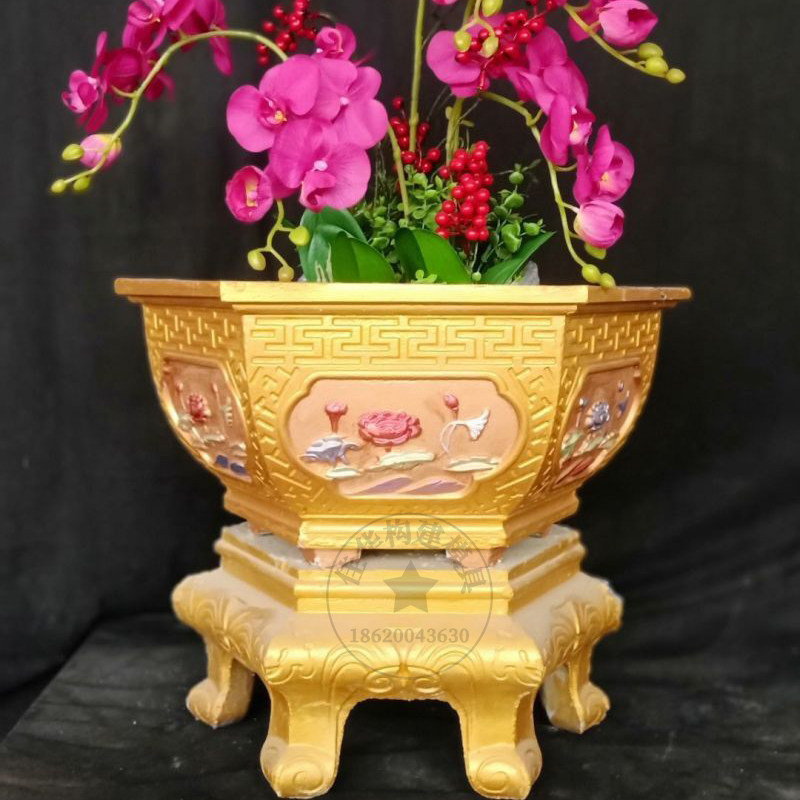 Hexagonal creative flower pot mold Household classical bonsai model Cement products homemade flower plate plastic building template