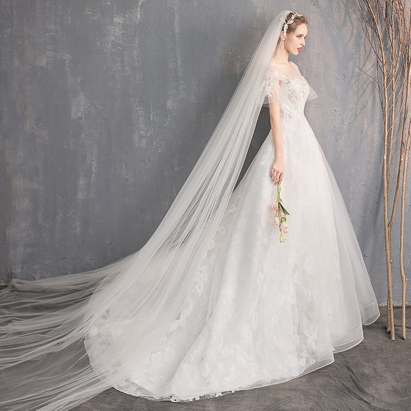 One Shoulder Main Wedding Dress 2019 New Autumn And Winter Slim