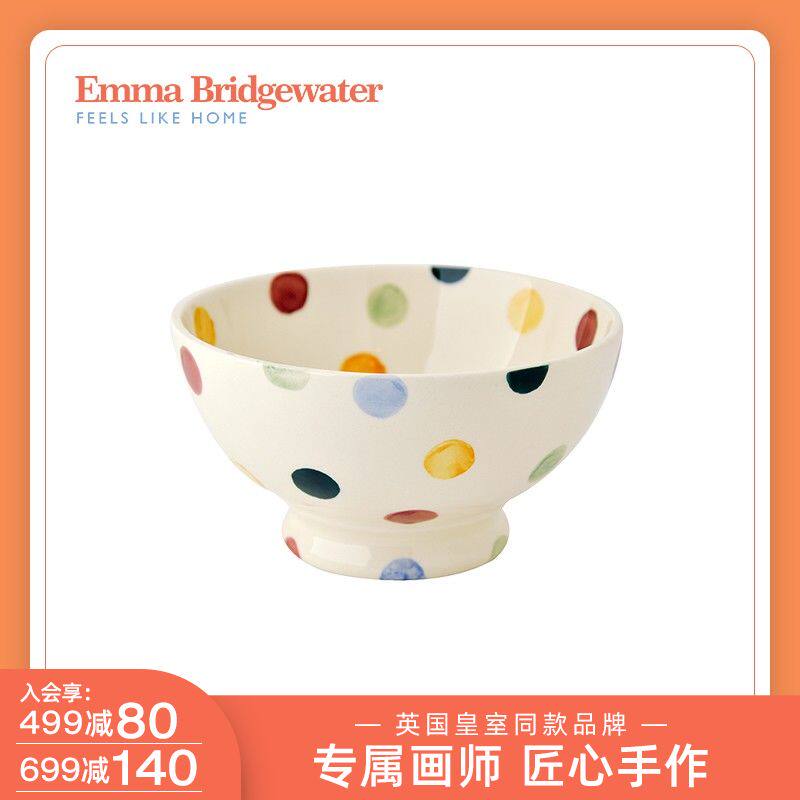 Emma Bridgewater polo dot bowls Nordic ins wind cute teenage glazed down painted ceramic rice bowl salad bowl