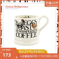 Emma Bridgewater blazes early in the morning toast with the letters printed Marks cup glowing under-glazed ceramic water glass