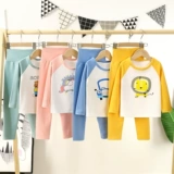 Детское удерживающее тепло нижнее белье, бархатный демисезонный комплект, детская пижама для мальчиков, термобелье, комбинезон, штаны, увеличенная толщина, высокая талия