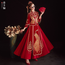 Show and suit 2022 new brides to marry retro Chinese toast with a slim fit and a dragon and pineapple in the summer