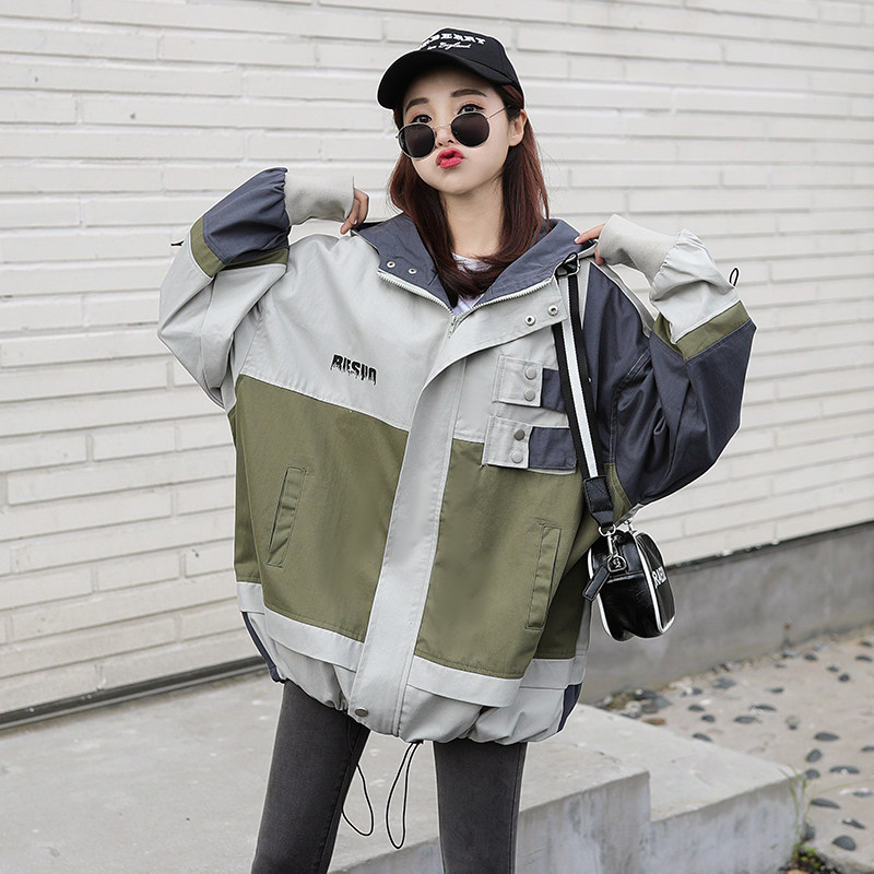 Maternity Autumn Coat 2021 New Loose Hong Kong Style Harajuku Trench coat Maternity Coat Spring and Autumn Outer Wear Belly Covering Korean Version